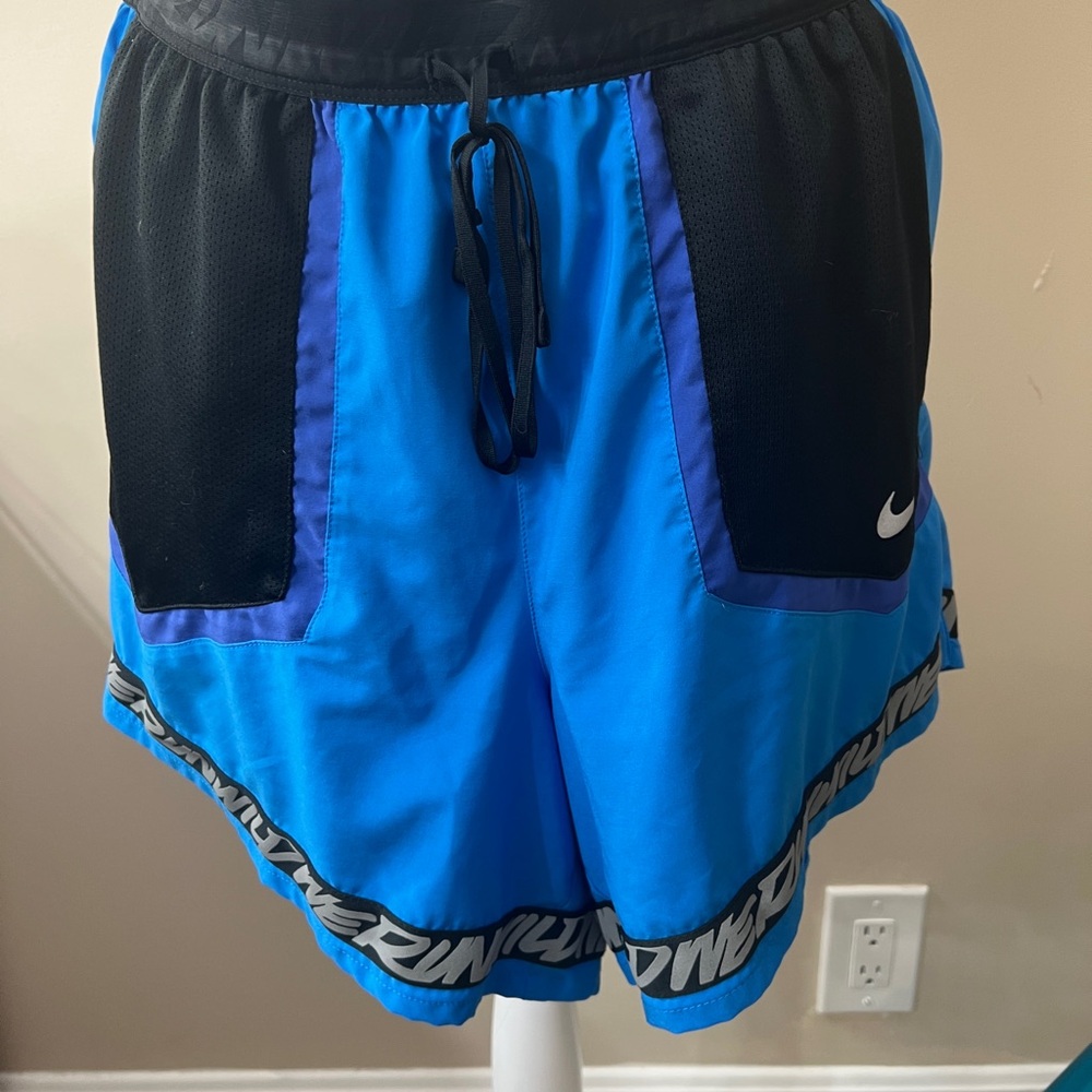 Nike Black and Blue Running Shorts